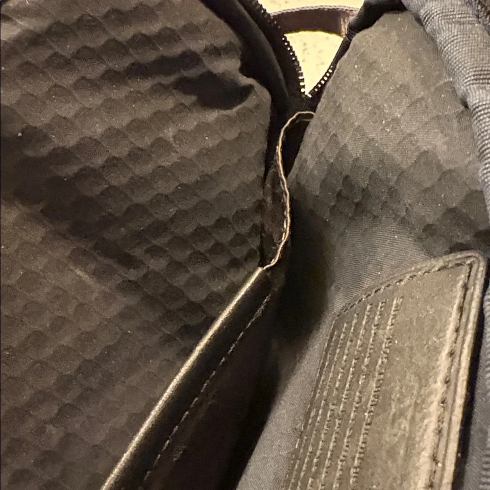 Tumi Black Leather Sling Belt Bag